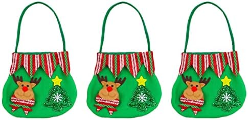 3kom valovita tkanina Božić Candy torbe Reindeer poklon poslastica Goodie torba poklon vreća Božić čarapa