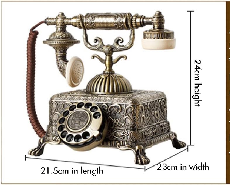 Houkai Metal Vintage Antikni Telefon Old Faided Corded Telefon fiksni telefon s rotacijskim biranjem za