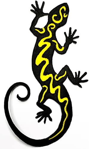 Kleenplus 3kom. Crni Fantasy Kameleon Gecko crtani film šije željezo na zakrpi vezene aplikacije zanat ručno