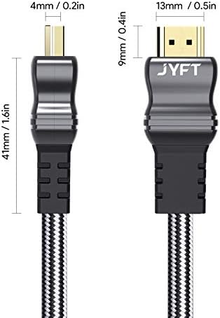 JYFT HDMI kabl 6ft HDMI velike brzine 28AWG Kalajisani bakar, 4K @ 60Hz, Premium HDMI 2.0 b, Video 4K p