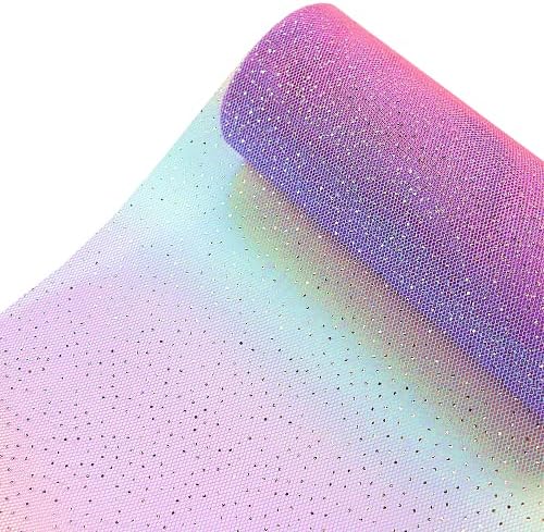 DADAXIE Rainbow Glitter Tulle Rolls 6 x 10 metara Shimmer boja tkanina traka za stolnu stolicu krila mašna