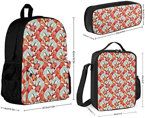 Lovely Fox Baby ruksaci Setovi za školska putovanja Daypack Prints torba za knjige sa torbom za ručak i