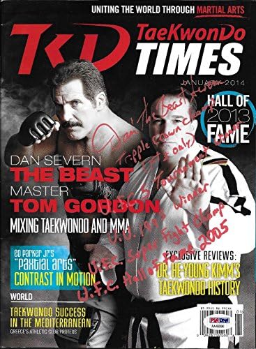 Dan Severn potpisao TKD Tae Kwon Do Times Magazine PSA / DNA COA UFC Hall of Fame 6-Autographed UFC magazini