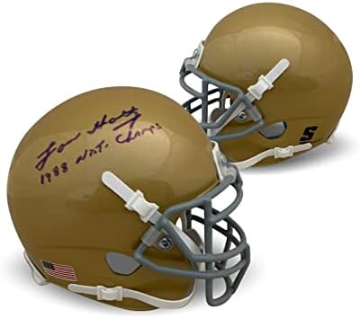 Lou Holtz sa autogramom Notre Dame potpisan fudbalski Mini šlem 1988 CHAMPS JSA COA-autogramom College Mini