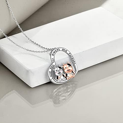 Yafeini prijateljstvo ogrlica 925 Srebra slatka životinja privjesak prijateljstvo ogrlica za žene djevojke