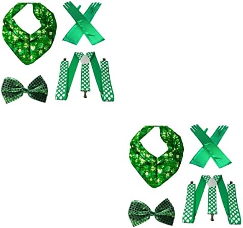8 komada Party suspenders set Clover rukavice kravata ukras Shamrock Kerchief St Patricks Day Supplies Favors