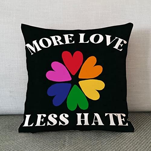 Rodna ravnopravnost LGBTQ gay ponos lezbijski jastuk za bacanje Više ljubavi Manje mržnja jastučna futrola
