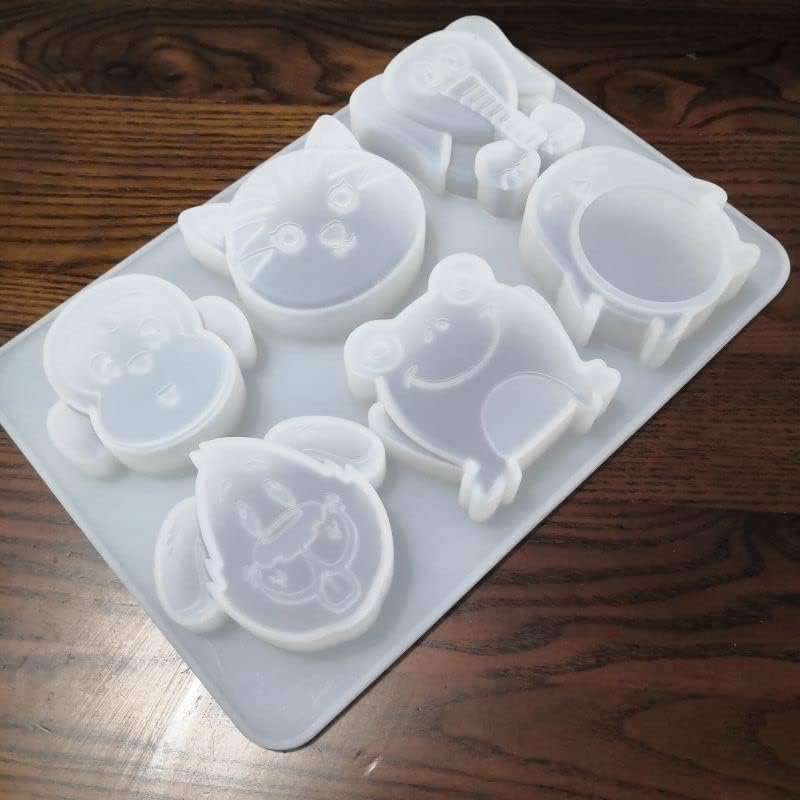 6-šupljina dječje životinje Silikonske sapune kalup čokolade bombona bombola blijedi DIY sapun za pravljenje