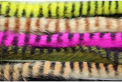 TIGOFLY 5 boja crne trake u boji zečje zonker trake ravno rezano 4 mm širina za losos pastrmku muha za vezanje
