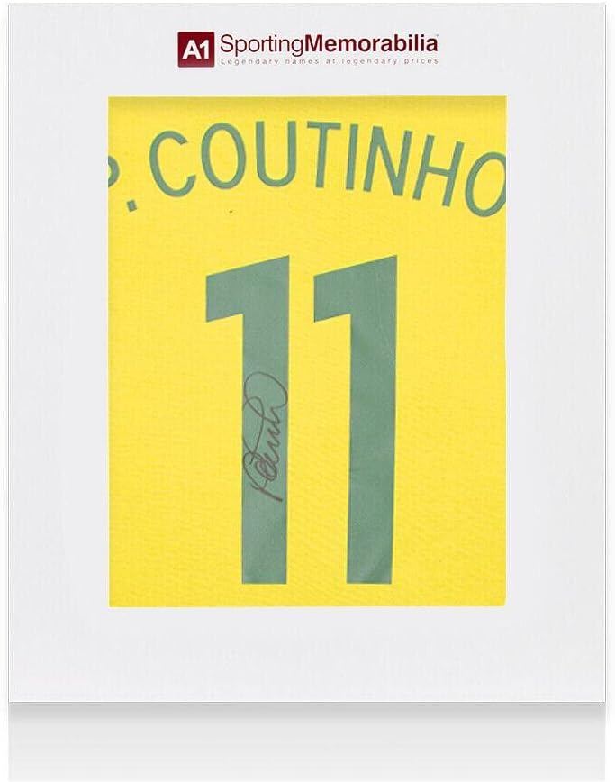 Philippe Coutinho potpisao retro Brazil košulju, broj 11 - poklon kutija Autograph - autogramirani nogometni