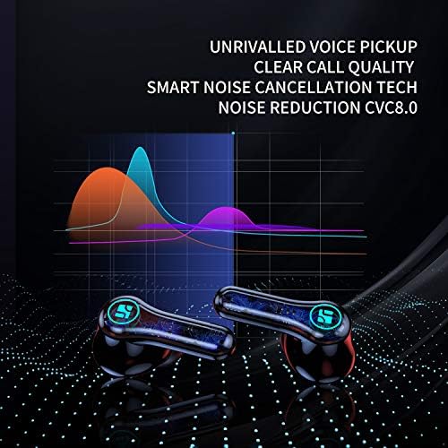 True bežične ušice, Bluetooth 5.1 Slušalice za uši dodiruje Kontrola dodira sa bežičnim punjenjem IPX8 Vodootporan