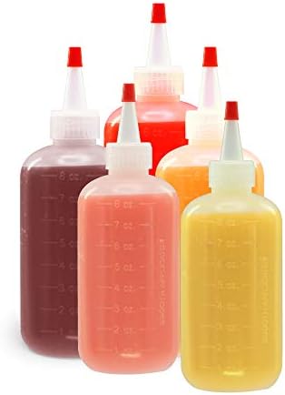 Lakeshore trgovina Yorker Squeeze boce od 8 unci-Boston Round sa crvenim poklopcima - LDPE Plastic - 240ml