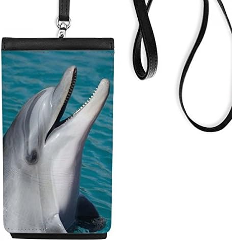 Okean Waterfin Dolphin Science Nature Slika Telefon novčanik torbica Viseći mobilni torbica Crni džep