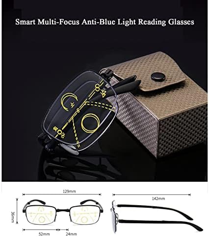 Sklopivi progresivni multifokusni naočale za čitanje, lagani TR90 okvir Plavo blokiranje kompjuterskih čitača