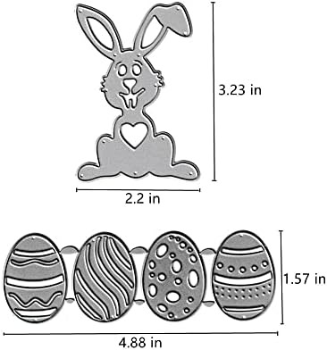 Uskršnji ljubavni zečji rezanje zeca, 4pcs šuplje jaja sječe metalni reljefni šablon šablon za kalup za