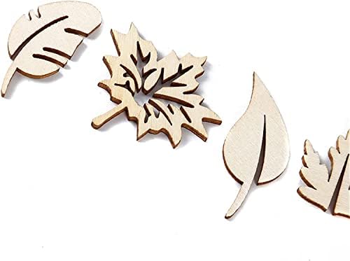 PULABO set čipsa od drvenog Lima nedovršeni šuplji drveni listovi za DIY art Craft Decoration Creative