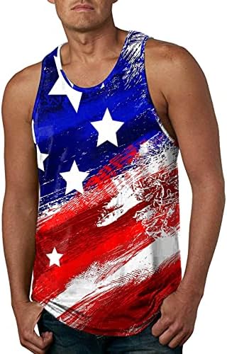 Beuu Dan rezervoara za neovisnost za muške američke zastava Majica Retro Patriots Ljetni trening plaža bez