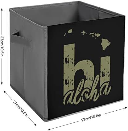 Havaji Aloha Karta PU kožna sklopljiva zaklab za skladištenje Canvas Cube Organizator košara s ručkama