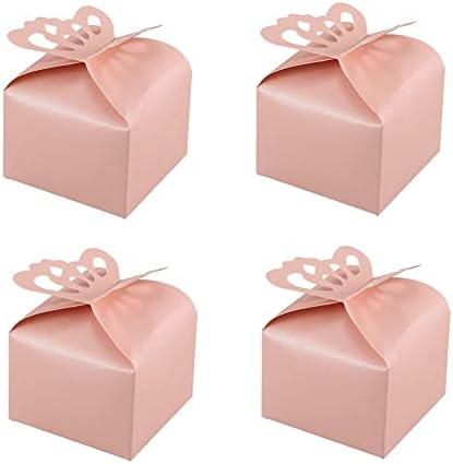 Kupoo 50pcs Mali ružičasti ružičasti kutije za djecu za bebe s tušem Candy Box Mali leptir poklon kutije