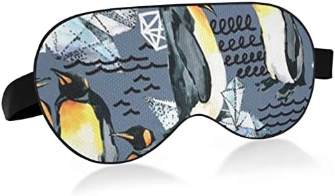 Unisex Sleep maska ​​za oči Penguin-Stone-smiješna noćna spavaća maska ​​Komforna zaštitna pokrivača