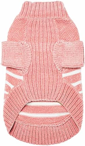 Blueberry PET udoban mekani chenille elegantni prugasti džemper u prašnjavoj ruzi, leđa duljina 12 , ružičasta