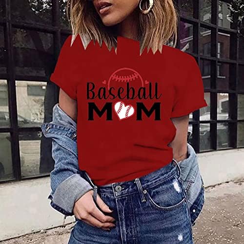 Baseball mamine košulje žene 2023 mama majice Bluza Ležerne prilike ljetni okrugli vrat Ljetni odmor Bluze