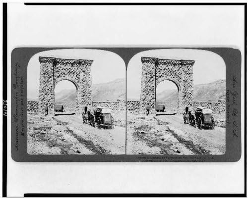 IstorijskiFindings Fotografija: Foto of Stereograph, Gateway, ulaz u Nacionalni park Yellowstone, 1904,