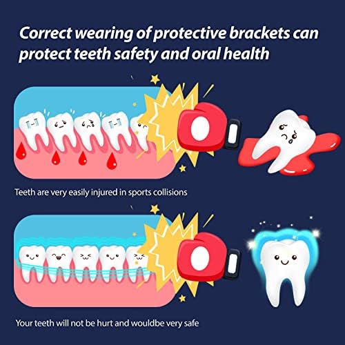 Vanmor 6 Pack Omladinska usta za štitnik za usta za djecu dvostruko obojene zube zubi s futrolom za nogometnu