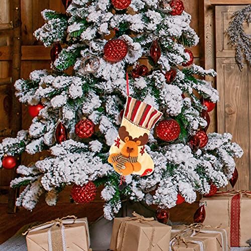 jojofuny 1 kom Holiday Card Candy Decorations pokloni Reindeer bež pletena lutka viseća DIY torbica dekor