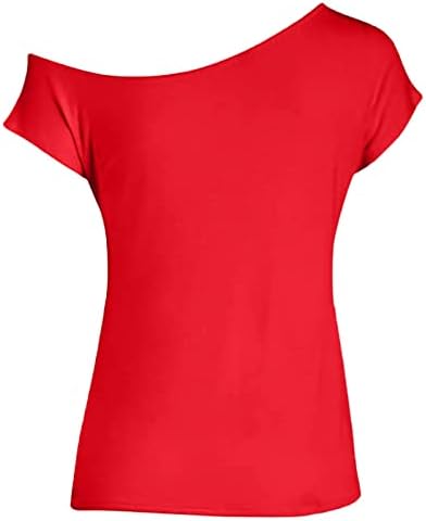 MRŠIINRI ženski ljetni vrhovi 2023 Casual off ramena kratke rukave majice labave seksi jednobojne osnovne