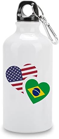 Brazil američki zastava Sportske aluminijske boce prijenosne sportske boce sa karabinom i uvijanjem