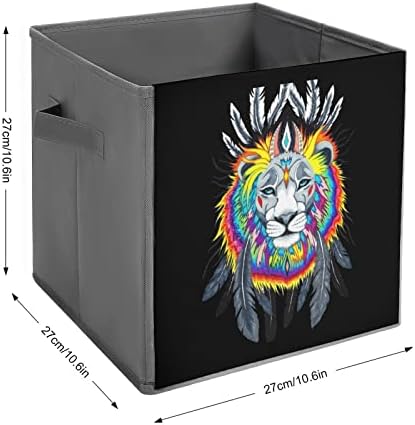 Vodeni lion lavovi smapljive tkanine za skladištenje kutija 11 inča Sklopivi kante za pohranu s ručkama