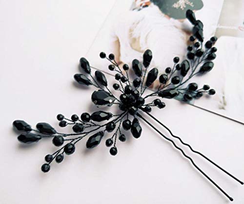 Aimimier Bridal Black Crystal ukosnice za kosu klasični češalj za vjenčanje Prom Party Festival Dodaci za