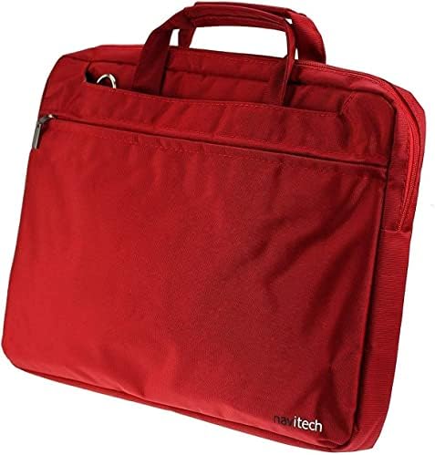 Navitech crvena glatka putna torba otporna na vodu - kompatibilna s MTFT713-BK Portable 9 DVD player