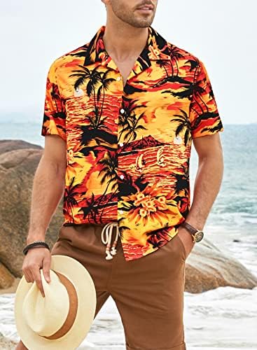 Jmierr muške casual gumb dole na havajske košulje kratkih rukava cvjetne majice na plaži sa džepovima
