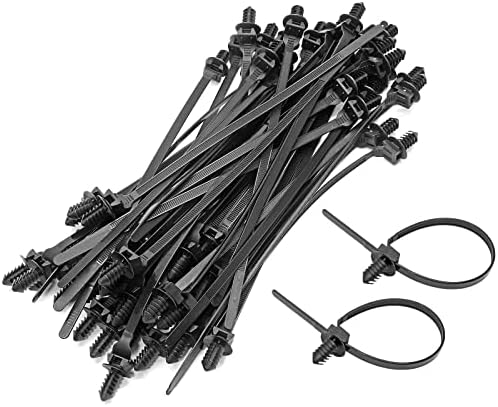 Bokwin 100 kom. Crni najlonski kabel za montiranje kabela, 8,3 inča Teška najlonska gustrana montira za