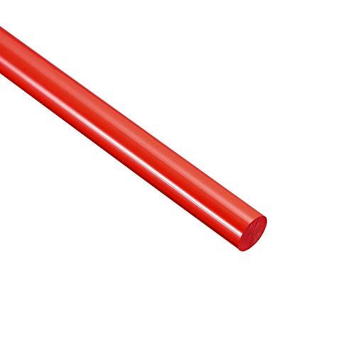 Uxcell akrilni okrugli štap, crveni, 1/2 prečnik 18-1 / 8 dužina, čvrsti plastični PMMA štap 3kom