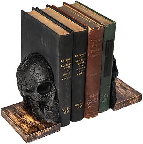 Skull Book završava gotiku, ljudsku veličinu, držače za knjige za teške uslove rada, ukrase za kosture,