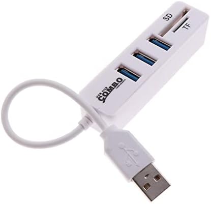 Areclern 3 porta USB 2.0 SD/TF čitač kartica Hub Combo za PC bijeli