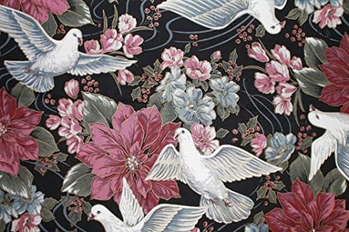 Božić Dove Fabric Dove Poinsettia Holiday Fabric prodan od strane fat Quarter New BTFQ