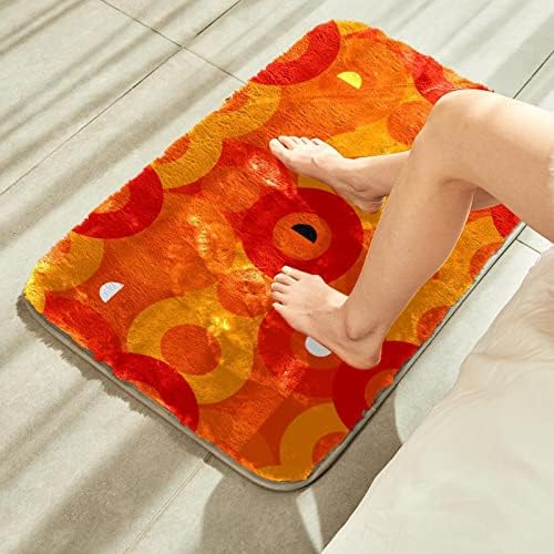Lyetny narandžasti krugovi uzorak vodena upijajuća prostirka za kupanje prostirka za kupatilo 31 x 20 inča