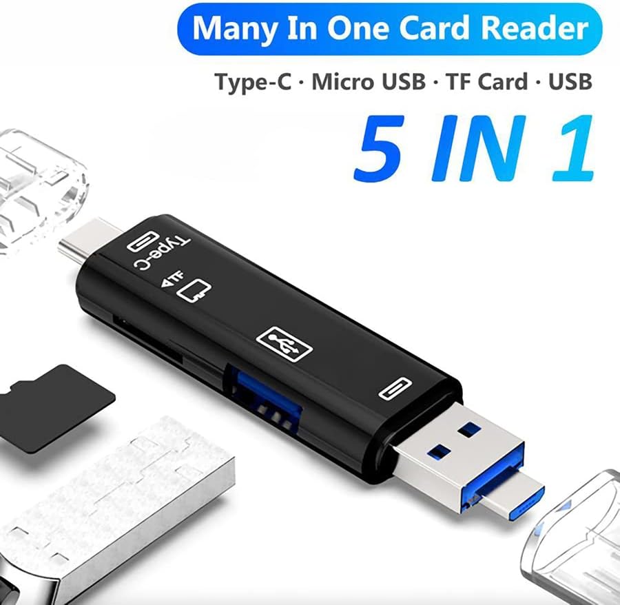 5 u 1 multifunkcionalni čitač kartica kompatibilan sa Samsung Galaxy Book 10,6-inčni ima USB Type-C/ MicroUSB