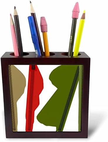 3drose slika preplanule crvene i zelene boje nepravilnog oblika-držači olovki za pločice